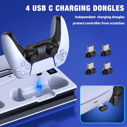 PS5 Vertical Stand with Cooling Fans and Charger