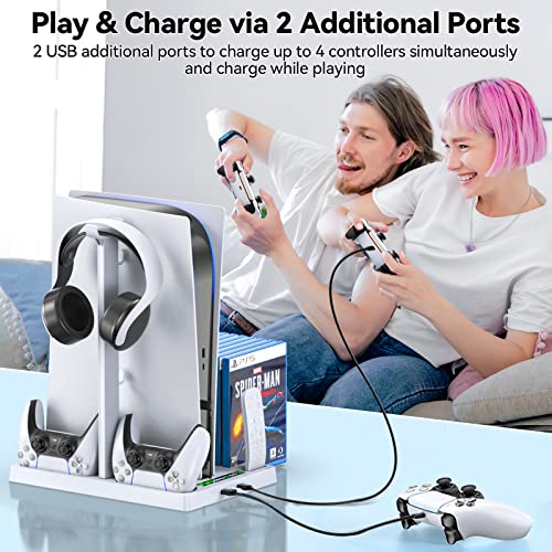 PS5 Cooling Stand & Controller Charger with Organizer