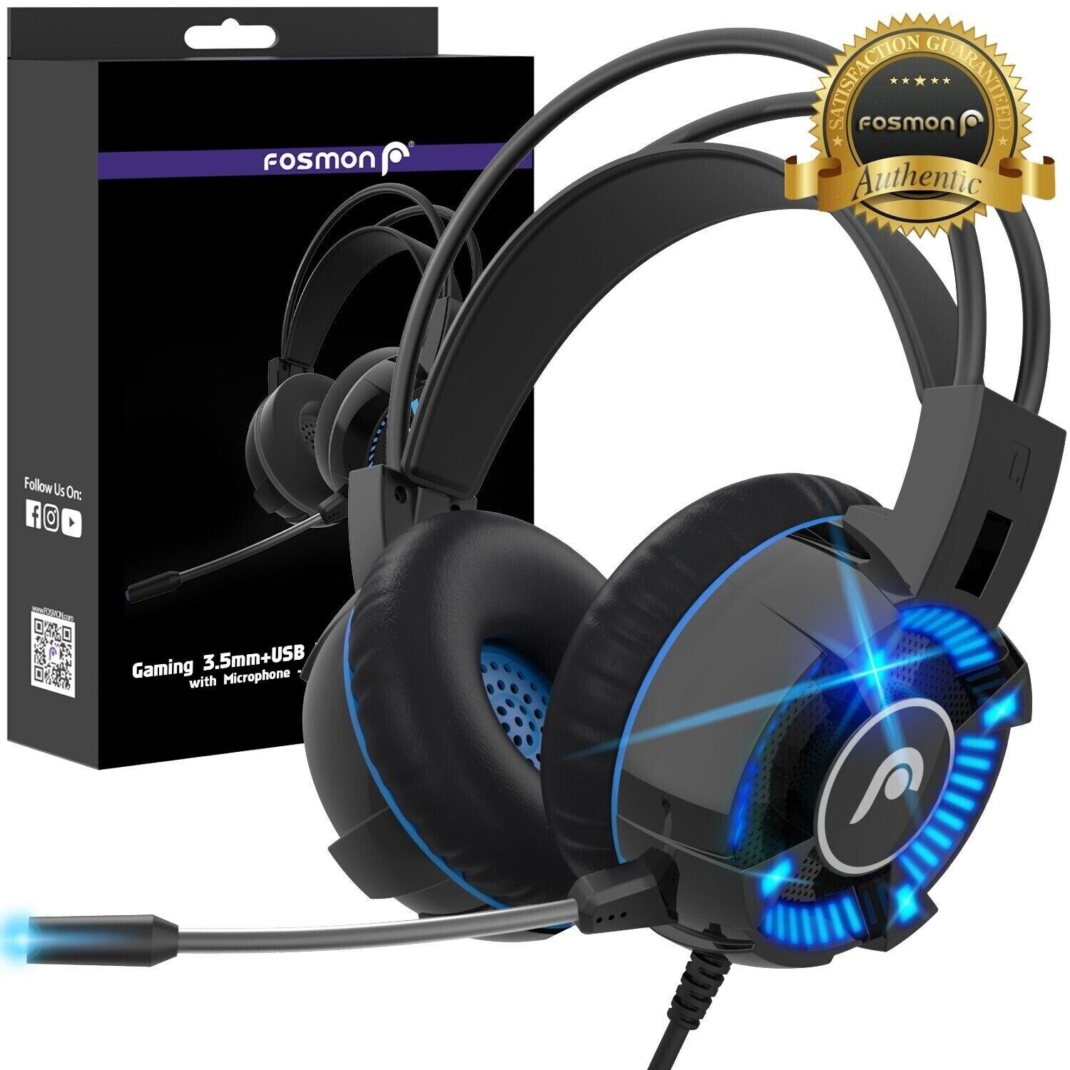 HD Wired Gaming Headset for PS5, Xbox, PC