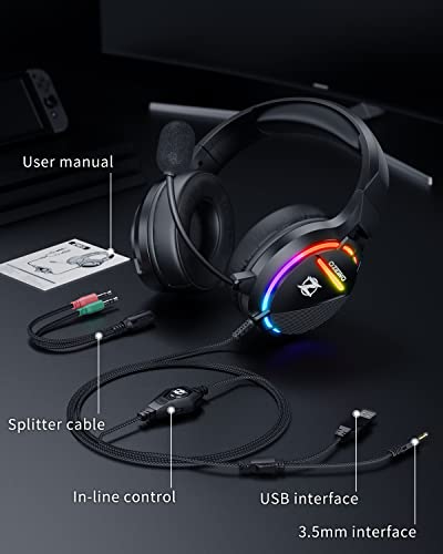 Multi-Platform Gaming Headset with Surround Sound