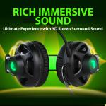 Fosmon Green LED Gaming Headset with Mic