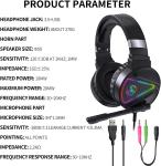 F16 Wired Gaming Headset with Mic for Consoles