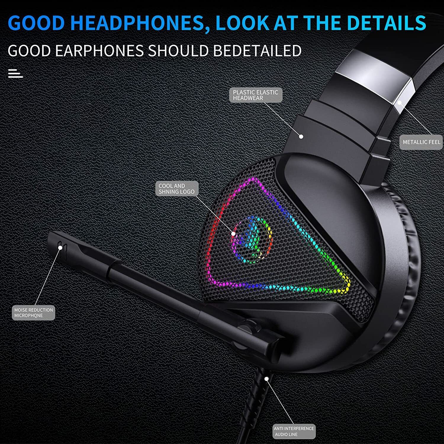 F16 Wired Gaming Headset with Mic for Consoles