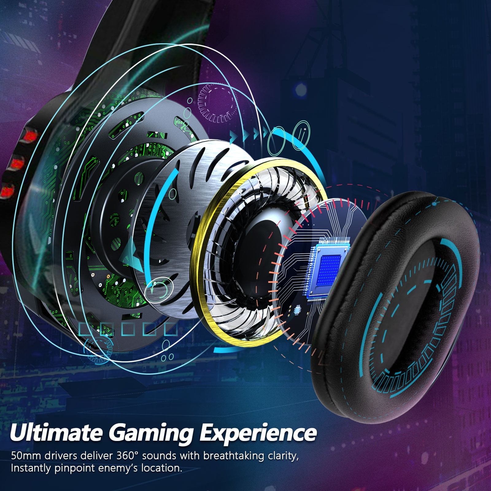 TSV Stereo Gaming Headset with Noise Canceling Microphone