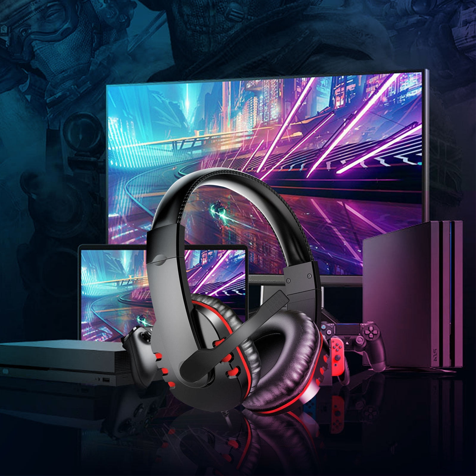 TSV Stereo Gaming Headset with Noise Canceling Microphone