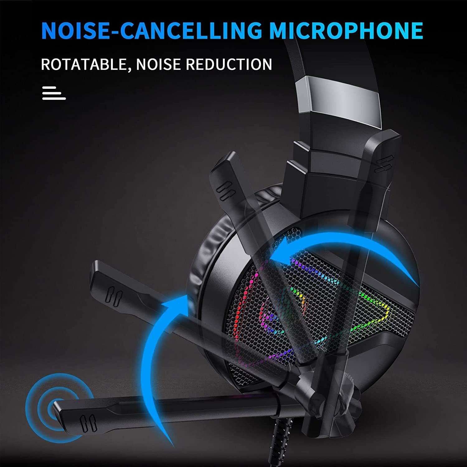 F16 Wired Gaming Headset with Mic for Consoles
