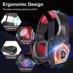 Wireless Gaming Headset with Mic and LED Lights