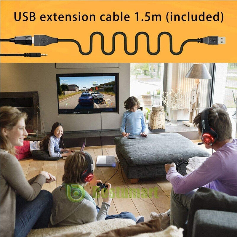 Pro Gamer LED Gaming Headset for PS4/Xbox Switch