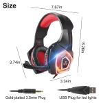 Wireless Gaming Headset with Mic and LED Lights