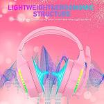 AJAZZ Pink Gaming Headset with Mic and RGB