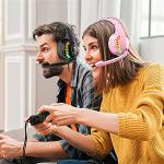 AJAZZ Pink Gaming Headset with Mic and RGB