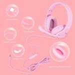 BUTFULAKE Pink Stereo Gaming Headset with Mic
