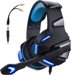 LED Gaming Headset with Mic for PS5, PS4, Xbox