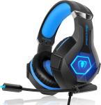 LED Gaming Headset with Microphone for PC, PS5, Xbox