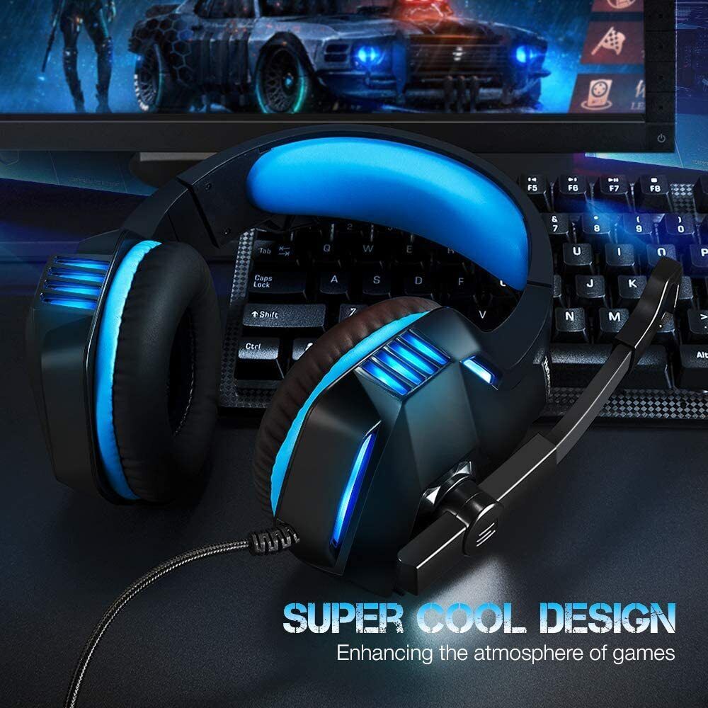 LED Gaming Headset with Mic for PS5, PS4, Xbox