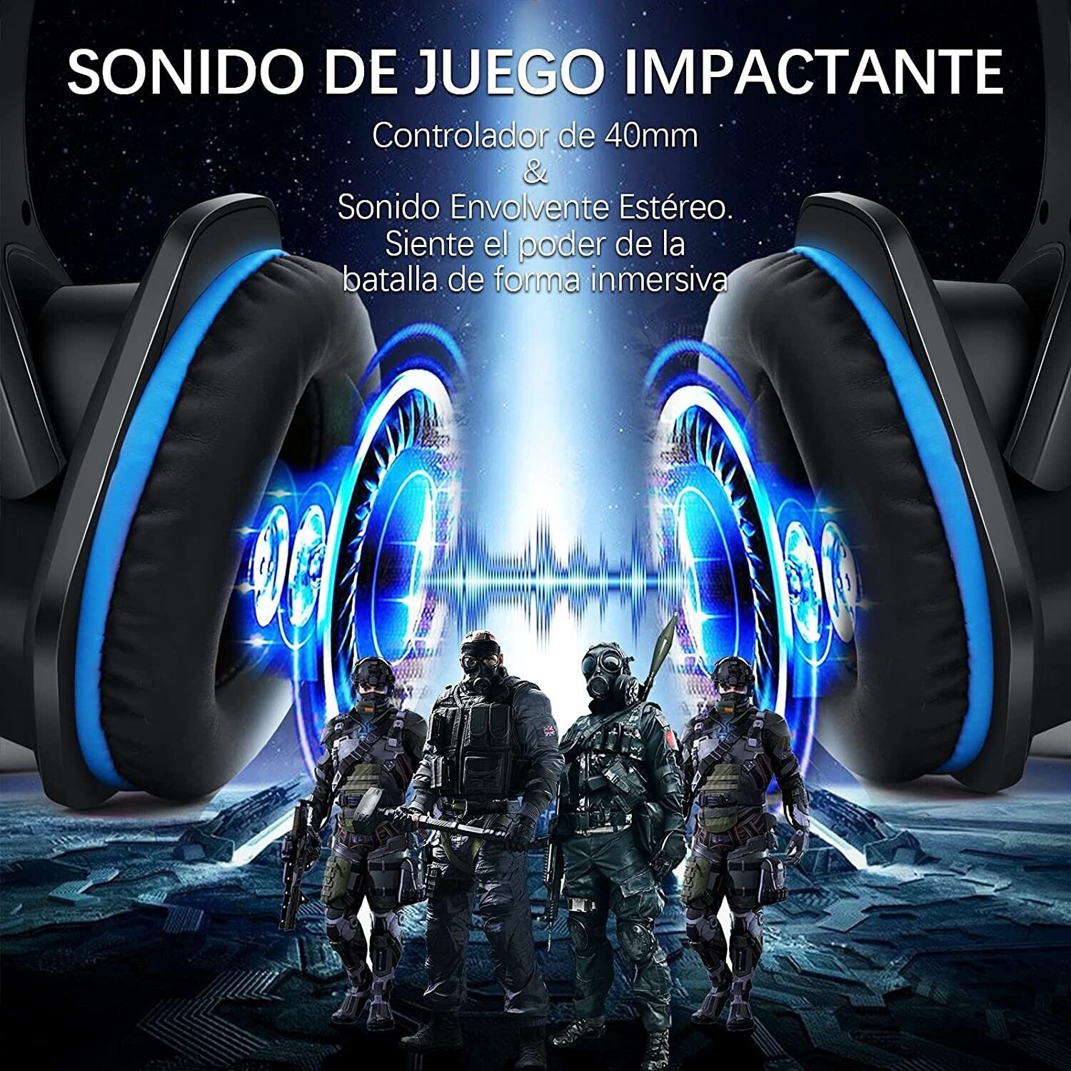 LED Gaming Headset with Mic for PC and Consoles
