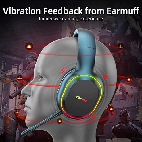 KOFIRE Wireless Gaming Headset with Vibration Feedback