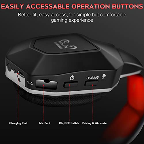 HUHD Wireless Gaming Headset for Switch, PS4, Xbox