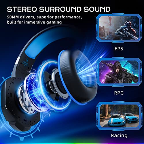 YINSAN RGB Gaming Headset with Mic for Consoles