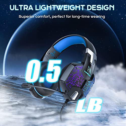 YINSAN RGB Gaming Headset with Mic for Consoles