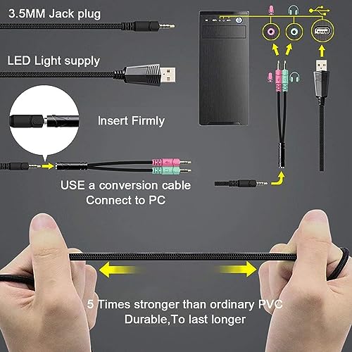 YINSAN RGB Gaming Headset with Mic for Consoles