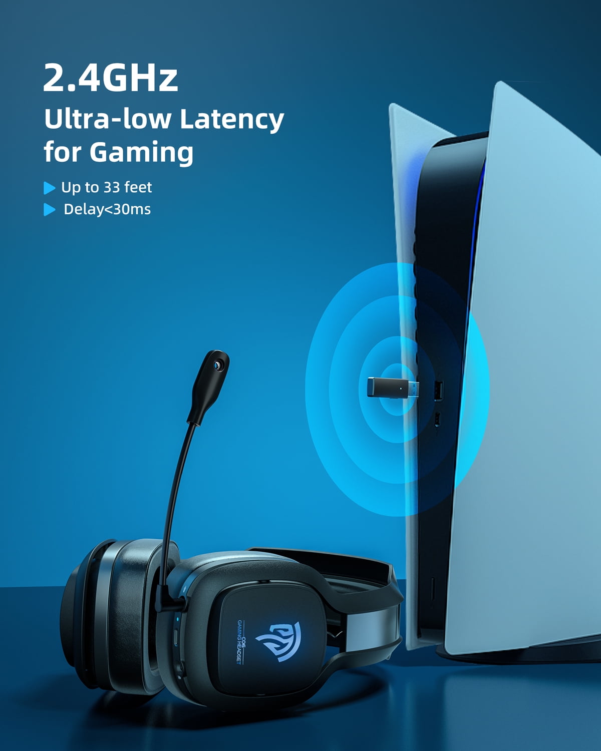 EasySMX C06W Wireless Gaming Headset with Microphone