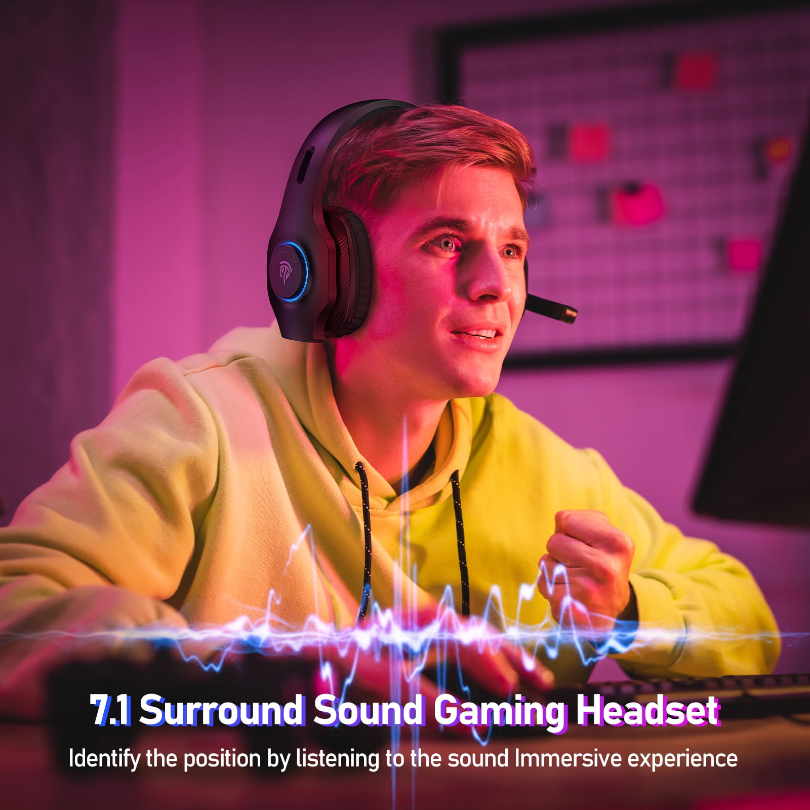 EasySMX Wireless Gaming Headset with RGB Lighting