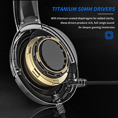 BINNUNE Wireless Gaming Headset with Noise Cancelling