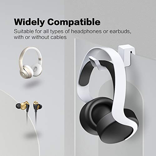 NexiGo PS5 Headset Stand with Support Bar, White