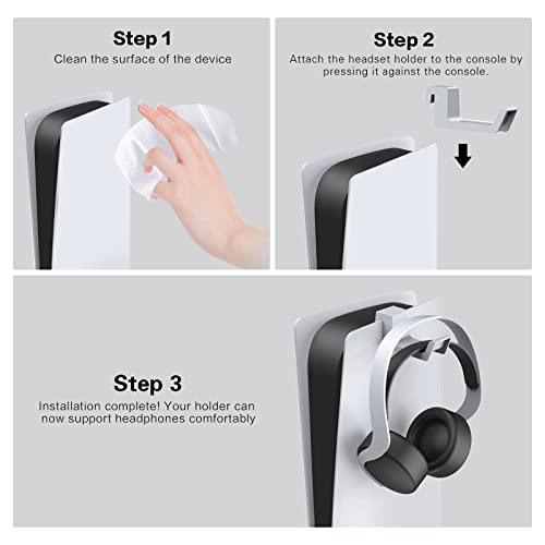 NexiGo PS5 Headset Stand with Support Bar, White
