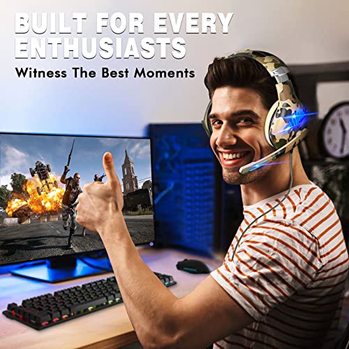 Camo Gaming Headset with Noise Cancelling Sound