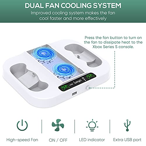 Xbox Series S Cooling Stand with Dual Charger