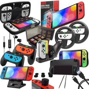 Orzly Nintendo Switch Accessory Bundle - Jet Black