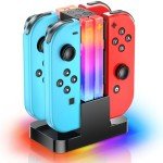 Switch Controller Charger Dock with RGB Lights