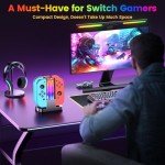 Switch Controller Charger Dock with RGB Lights