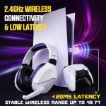 WolfLawS Wireless Gaming Headset - Noise Cancelling Microphone
