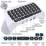 Bluetooth Game Chatpad Keyboard for PS5 Controllers