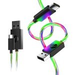 Light Up Twin Play & Charge Cables for PS5, Switch