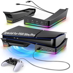 RGB Horizontal Stand for PS5 Slim with USB Ports