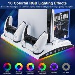 LYtech PS5 Stand with Fan, RGB Lights, and Charging