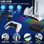 LYtech PS5 Stand with Fan, RGB Lights, and Charging
