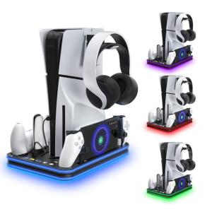PlayStation Portal Charger and PS5 Stand with RGB