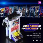 Universal Video Game Storage Tower with Controller Holders