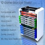 Universal Game Storage Tower for 12 Disks