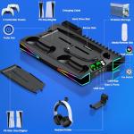 RGB LED PS5 Stand & Cooling Station with Charger