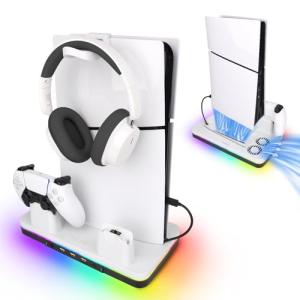 PS5 Slim Cooling Stand with Dual Controller Charger