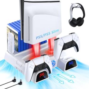 NexiGo PS5 Vertical Stand with Headset & Game Rack