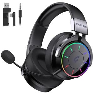 KAPEYDESI Wireless Gaming Headset with RGB Lights