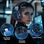 KAPEYDESI Wireless Gaming Headset with RGB Lights
