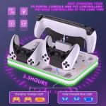 PS5 Charger Dock with RGB Lighting and Stand